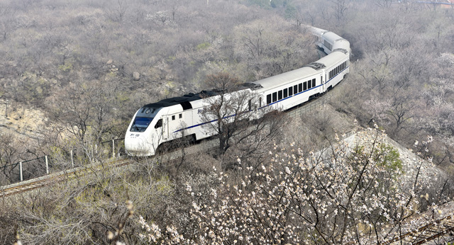 孫東華 《和諧號列車穿過居庸關(guān)花?!?中國北京.jpg